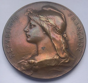1911 CONCURSO DE GIMNASIA PARÍS MEDALLA MARIANNE FRANCESA POR ROTY - Imagen 1 de 3