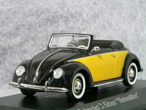 Minichamps 1/43 Volkswagen Hebmüller 2-Seater Cabriolet 1949 (Black/Yellow) Diec - Picture 1 of 3
