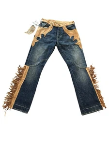 Vintage Neu mit Etikett Ralph Lauren RRL Leder und Jeans Cowboy Hose Gr. 27 - Bild 1 von 20