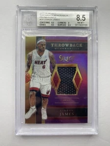 2017-18 Select LeBron James /99 Game Worn Throwback Memorabilia Purple BGS 8.5 - Picture 1 of 4
