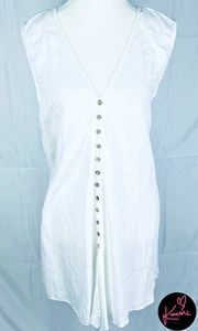Willow Tree Women's Top Size 18 White Sleeveless Button Front Tank Plus Size - Picture 1 of 10