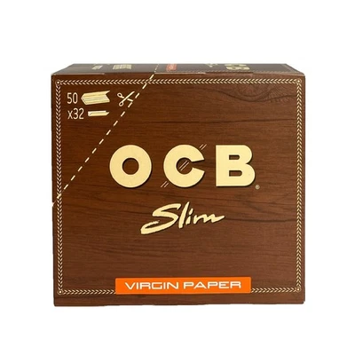 Box OCB Unbleached Virgin Slim Paper 50 Hefte à 32 Blatt