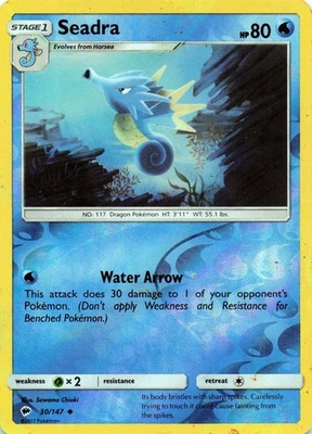 Seadra 30/147 - REVERSE HOLO - SM - Burning Shadows - NM - Image 1 of 2