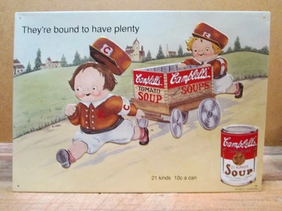 DELIVERY, CAMPBELL'S KIDS / SOUP TIN SIGN, c. 1993, #16 of 20, 11.25" x 15.75" - Image 1 of 2