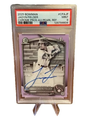Jadyn Fielder 2025 1st Bowman cromo perla automático/10 PSA 9 Foto 1 de 2