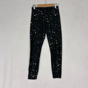Wildfox Sport Black with White Star Print High Waisted Leggings Size Medium - Picture 1 of 12