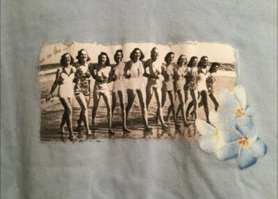 Van Heusen BATHING BEAUTIES Fun In The Sun Camiseta AZUL - Talla XL - Retro Playa Foto 1 de 4