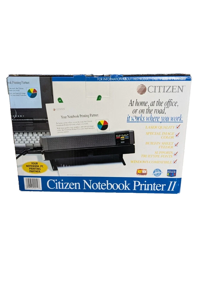 Vintage Citizen Notebook Printer II almost complete  IN BOX! Printer Damage - Image 1 of 4