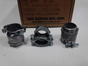 (25) 3/4" STRAIGHT CONNECTORS CAT#581 FOR ARMOUR & SERVICE CABLE- Made in USA. - Picture 1 of 6
