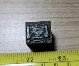 Vintage Letterpress Printing Block Associated Funeral Directors Service Member - Picture 1 of 5