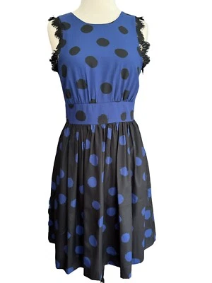 Vestido sin mangas 2 Corey Lynn Calter azul negro a lunares Foto 1 de 4
