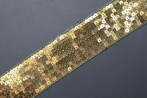 JASDEE Border trim 1-3/4" width Sequins Work By Yard Style 1001 - Picture 1 of 4