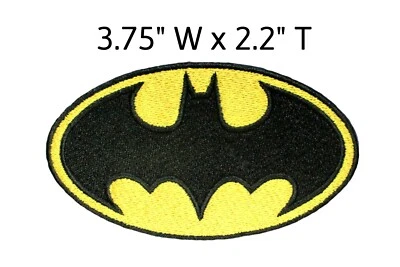 DC Comics Batman Logo Embroidered Sew/Iron-on Patch 3.75" x 2.2" Robin Joker - Image 1 of 4