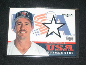 PAT BORDERS TEAM USA LEGEND CERTIFIED AUTHENTIC GAME USED JERSEY BASEBALL CARD - Picture 1 of 2