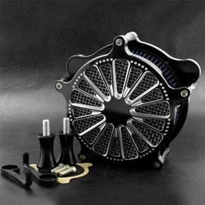 Dots Cut Air Cleaner Blue Intake Filter Fit For Harley Dyna 00-17 Softail '00-15 - Picture 1 of 4