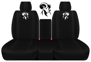 Designcovers 40/20/40 Seat Covers fits 2011-2018 Ram/Solid Blk w Side RAM Design - Bild 1 von 7