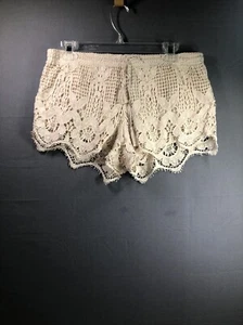 Express Lace Cut Out Draw String Shorts Ivory Women’s Size S - Picture 1 of 7