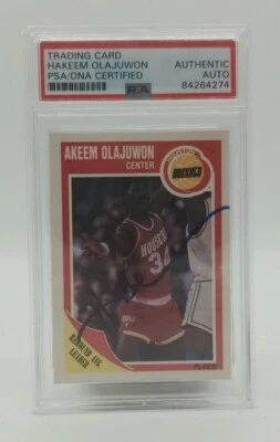 HAKEEM OLAJUWON Signed 1989 Fleer Card HOF PSA/DNA AUTO - Image 1 of 2