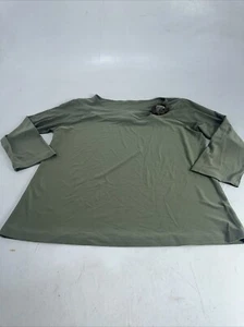 Women's Sag Harbor Green 3/4 Sleeve Top Blouse Shirt SZ Medium - Picture 1 of 9