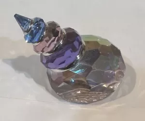 Statuetta Cristallo Swarovski Corunna Blu Viola Conchiglia Usata - Foto 1 di 3