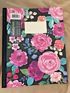 Mintgreen DOT-RULED 100-Sheet Composition Note Book, Floral Designs - Picture 1 of 38