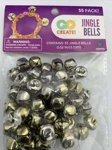 Jingle Bells zum Basteln Gold/Silber 0,52 in 55 Stück Basteln Neu Mehrzweck Glocken - Bild 1 von 3