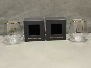 2x Au Vodka Plastic Tumbler Glass In Gift Box PET Diamond Glass New 35cl 350ml - Foto 1 di 9