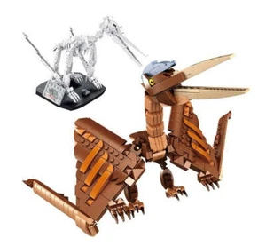 Dinosaur Pterodactyl &Fossil w/ Display Stand 2 in 1 Building Blocks Toy Set - Picture 1 of 7