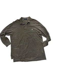 Polo Ralph Lauren Men’s Long Sleeve Brown Polo Shirt Size XL - Picture 1 of 13