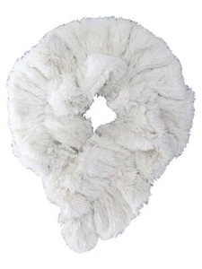 IVORY FAUX FUR PLUSH NECK WARMER SCARF - Picture 1 of 6