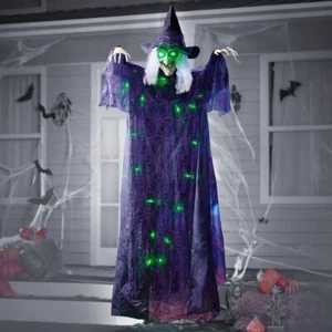 Hanging Witch Decor Halloween Decorations, Talking Witch Green Skin, 72 Inches - Picture 1 of 5