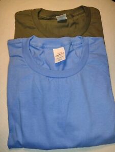 Hanes Colored T Shirts 100 % Cotton Blue And Olive Size 4X Lot Of 2
