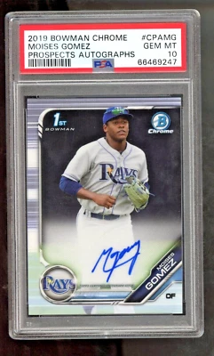 2019 Bowman Chrome MOISES GOMEZ Prospect AUTO #CPAMG PSA 10 GEM - Image 1 of 2