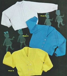 Sirdar 267: Raglan Cardigans Cable, Lacy or Fancy Stitch 3 Ply 22" Chest VINTAGE - Picture 1 of 2