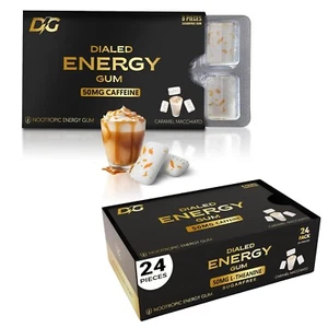 Goma de cafeína Dialed Energy x24 | 50 mg de cafeína | Goma sin azúcar con L-teanina - Imagen 1 de 9