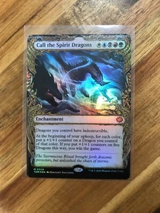 MTG Call the Spirit Dragons #0309 Foil Showcase Mythic Tarkir: Dragonstorm (TDM) - Picture 1 of 2