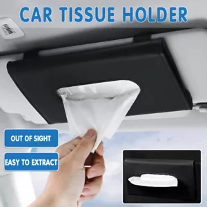 Car Tissue Box Cover Towel Sun Visor Paper Napkin Case Holder Organizer Storage - Picture 1 of 12