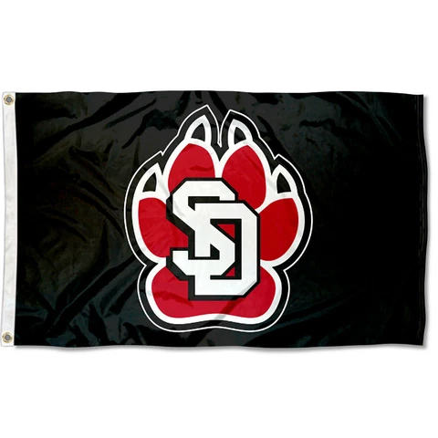 South Dakota Coyotes Black Flag Large 3x5 Cover