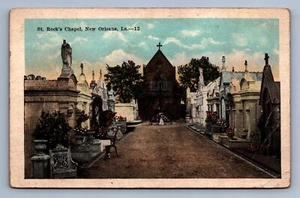 Postcard Vtg Louisiana New Orleans St Rocks Chapel Cemetery Historical - Bild 1 von 2