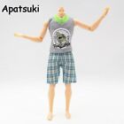 1set Fashion Clothes For Ken Doll Outfits Daily Casual Wear Grey T-Shirt Shorts