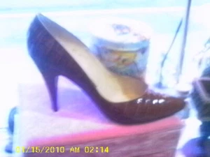 Vintage Adige Heels Brown Alligator Style PARIS MADE IN FRANCE Size 9 US - Picture 1 of 5