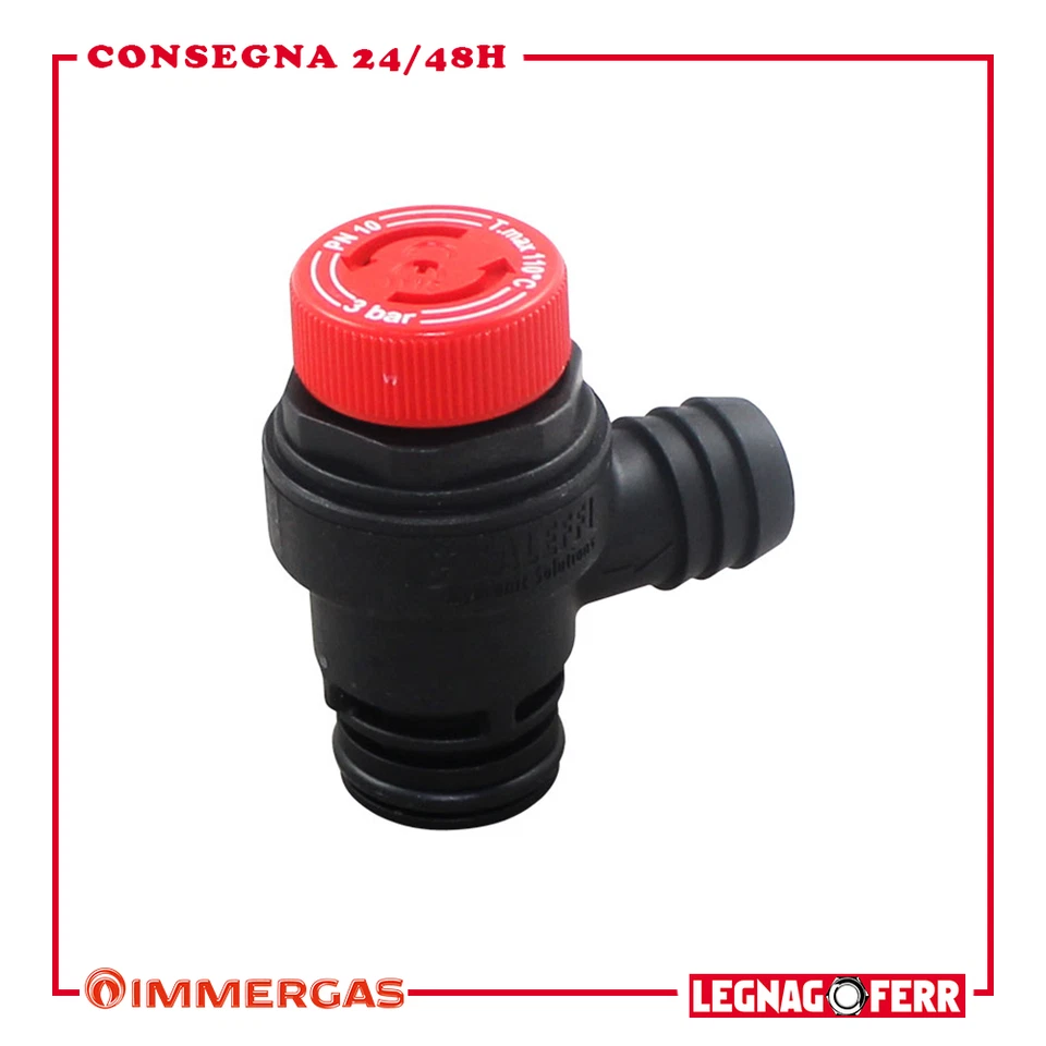 Valvola Sicurezza 3 Bar con OR e Portagomma Ricambi Caldaia Immergas IMM1026579 - Immagine 1 di 1
