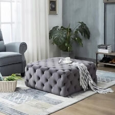 XL Square Coffee Table Chesterfield Upholstered Footstool Pouffe Foot Stool Seat