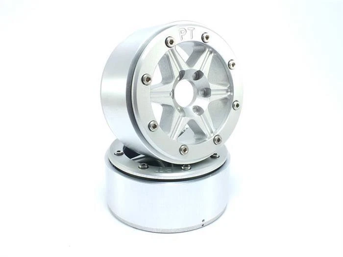 Metsafil Beadlock Crawler Wheels SIXSTAR Argento/Argento 1.9 (2 Pz.) Senza Mozzo - Immagine 1 di 1