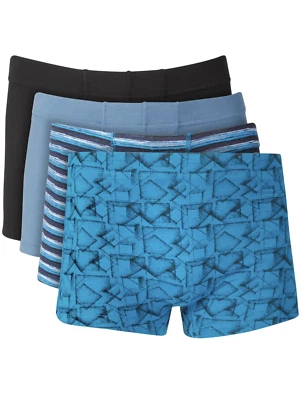 Paquete de 4 calzoncillos baúl ropa interior de polietileno reciclado surtidos Alfani negros/azules para hombre, S Foto 1 de 4