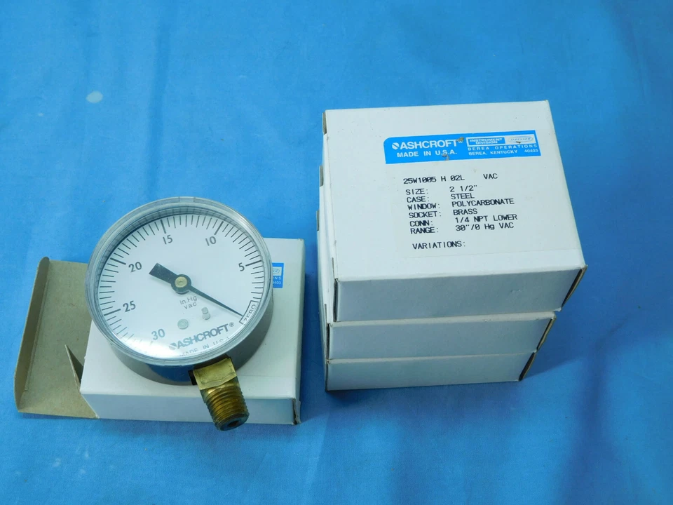 Ashcroft 25w1005 H 02l Pressure Gauge 0 / 30 PSI - Brass 1/4 NPT