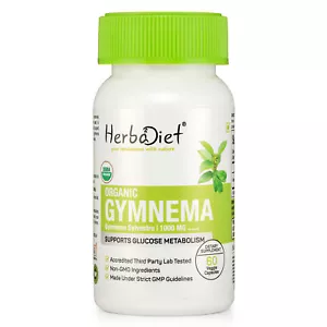 Organic Gymnema Sylvestre Capsules 1000mg Blood Sugar Control Weight Loss Herbal - Picture 1 of 4