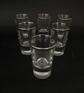 ✅ SPLENDIDI SEI BICCHIERI LIQUORE CON BORDO ARGENTATO GLASS ANTIQUE - 4592 - Picture 1 of 8