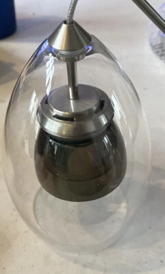 CAL LIGHTING Glass Pendant, Clear - UP-128-CL, SMOCLR - Image 1 of 4