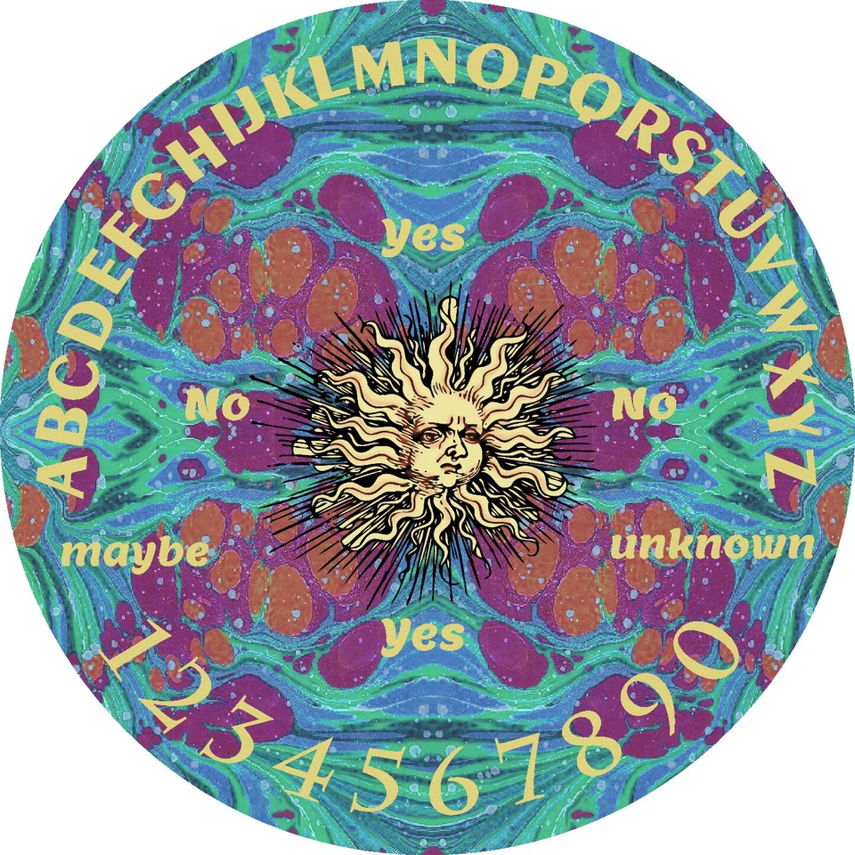 5" Pendulum Board - Dowsing Divination Message Board " Celestial Sun"